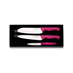 Set nožů, růžový – Santoku, kuchařský, Fresh